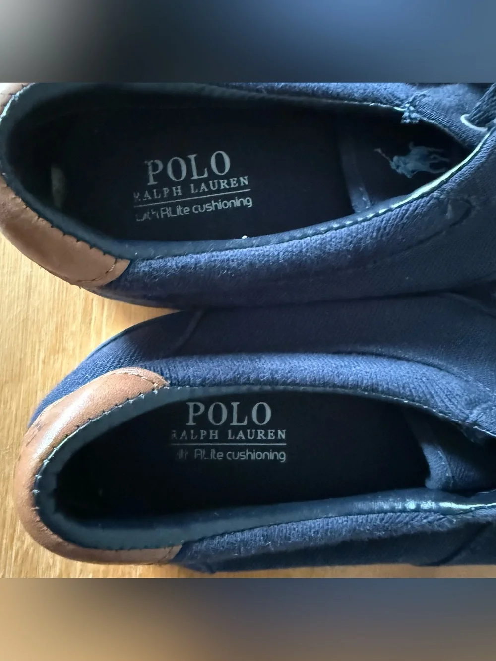 Polo Ralph Lauren Thornton Boat Shoes Navy Blue Size 12 D Leather Accents